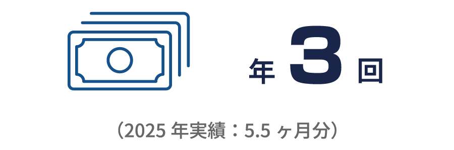 賞与 年3回（2025年実績：5.5ヶ月分）