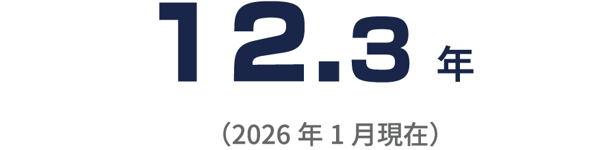 平均勤続年数 12.3年（2026年1月現在）